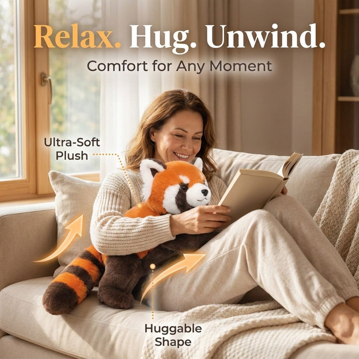 Plush animal long pillow, a soft comfort toy for adults seeking relaxation.