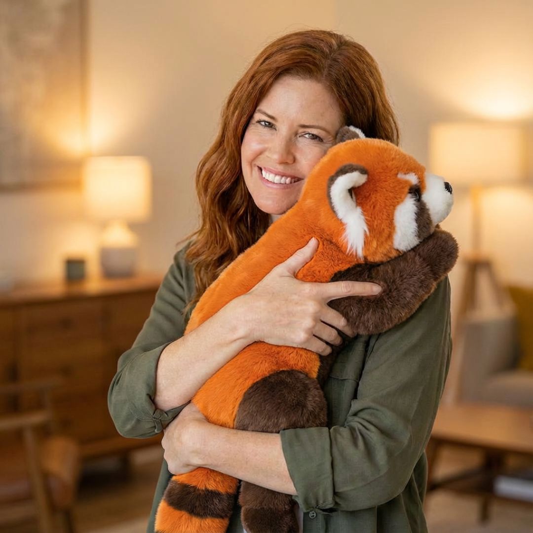 Unisex soft raccoon plush long pillow, an ideal gift for kids' comfort & play.