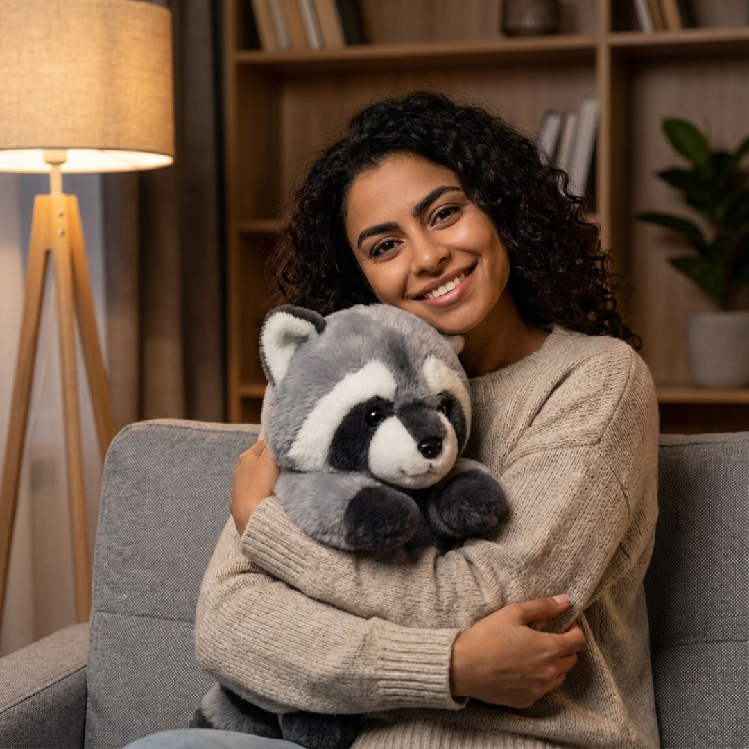 Red panda long pillow soft toy, cozy comfort for sleep or decorative accent.