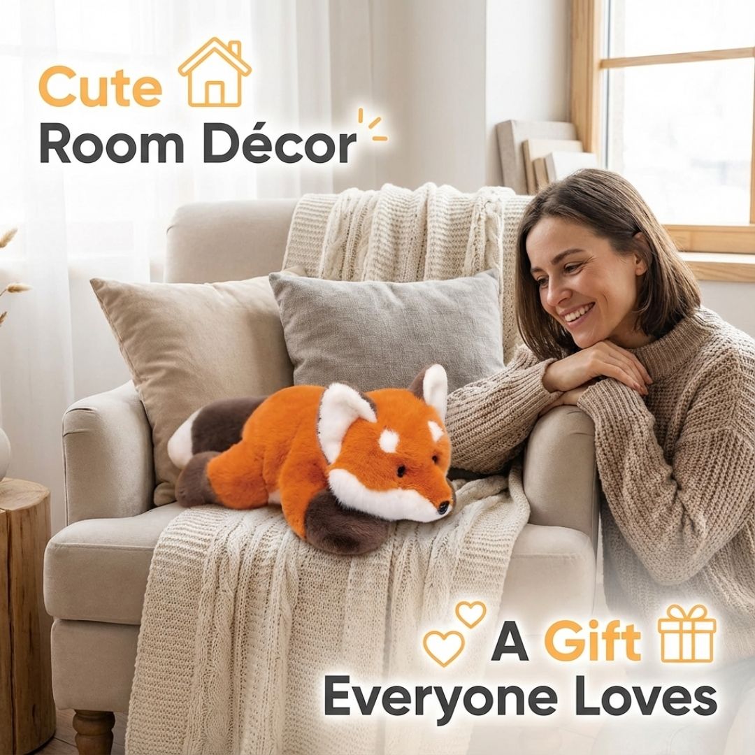 Soft red panda long body pillow, ultimate relaxation & huggable design.
