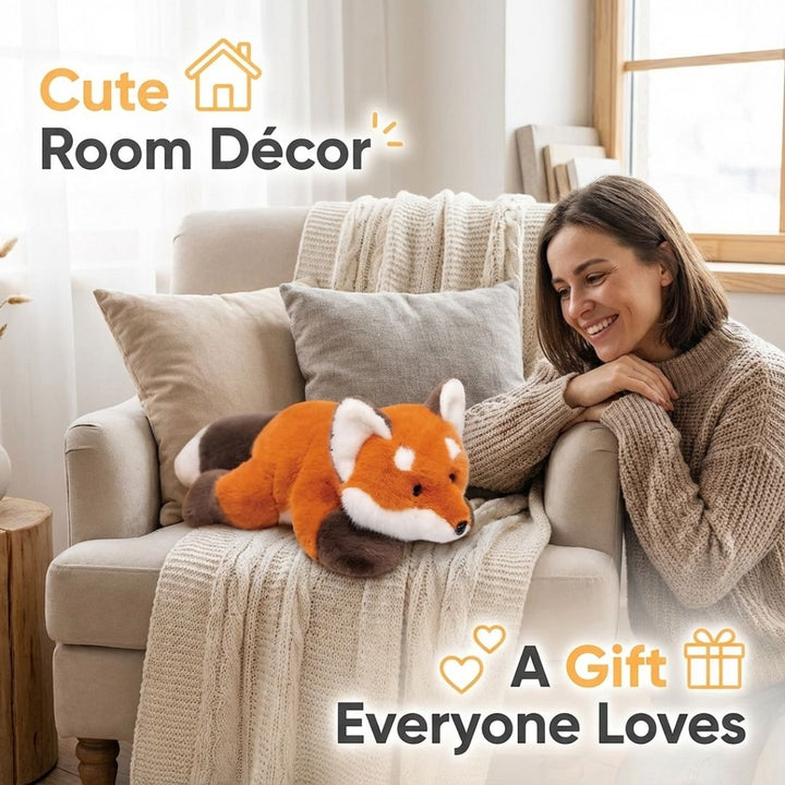 Soft red panda long body pillow, ultimate relaxation & huggable design.