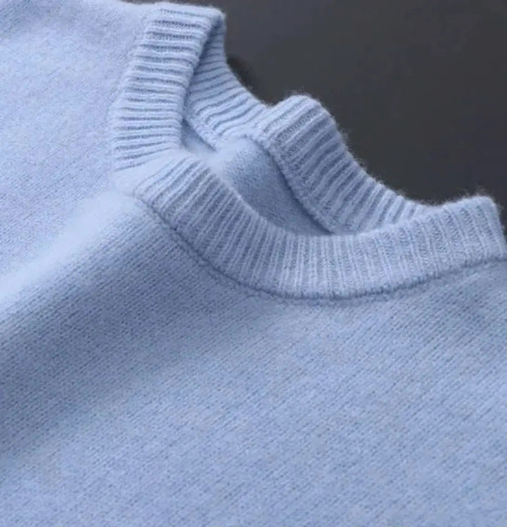 Men's comfortable long sleeve mohair blend crew neck pullover. Ideal for effortless smart casual winter fashion.