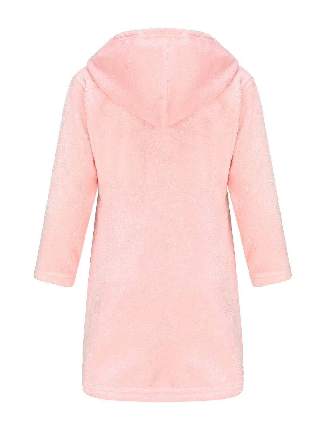 Comfortable khaki hooded fleece children's bathrobe, soft and warm for after bath or relaxing.