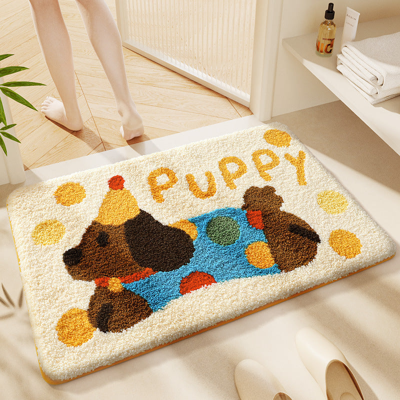 Soft plush cat bath mat, absorbent & non-slip, perfect for fun bathroom decor.