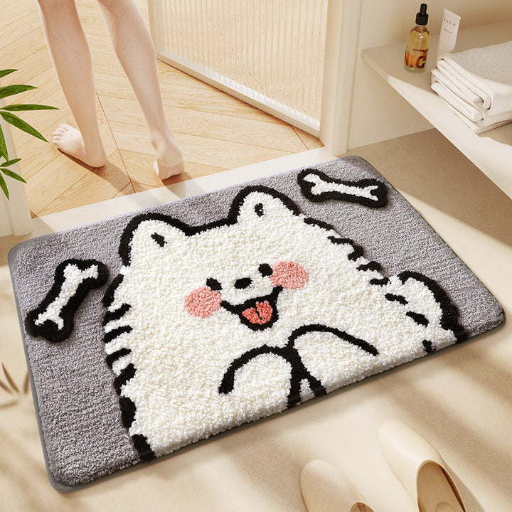 Ultra-soft cat mat for bathroom, absorbent & machine washable, a practical and cute home accent.