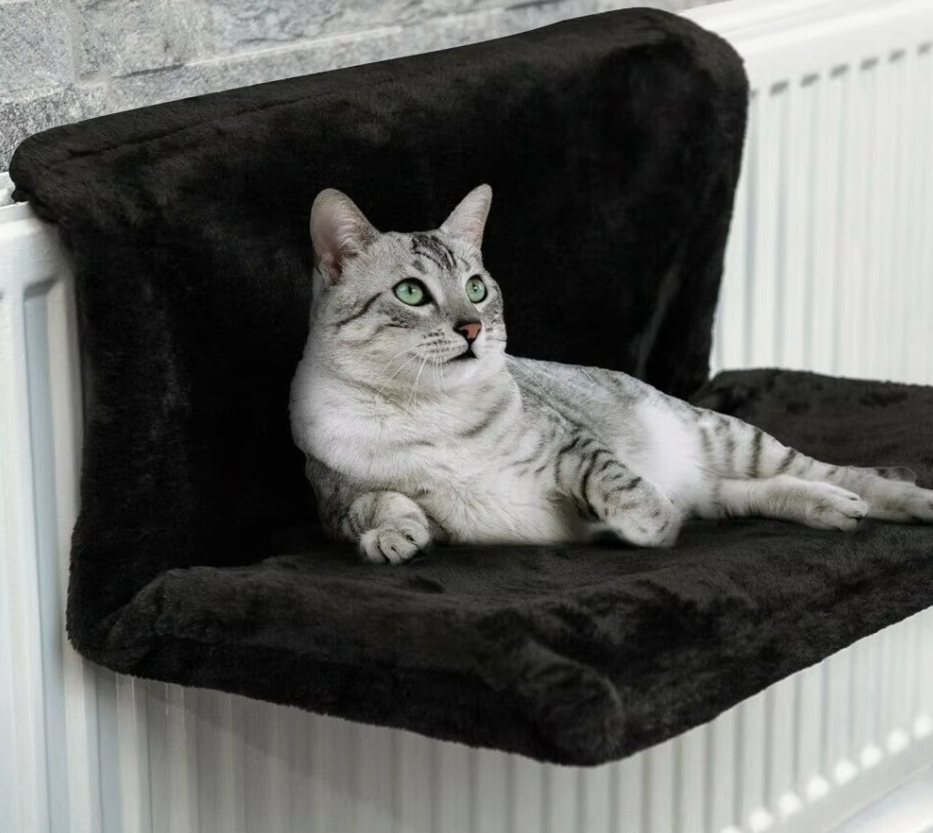 Soft & Stable gray cat hammock window lounger for ultimate comfort and relaxation.