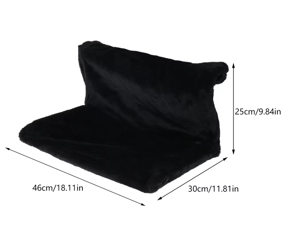 Gray cat bed with secure window mount, offering a perfect view and cozy resting spot.