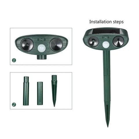 Ultrasonic deer repeller, solar-powered for silent garden protection. Eco-friendly pest control.
