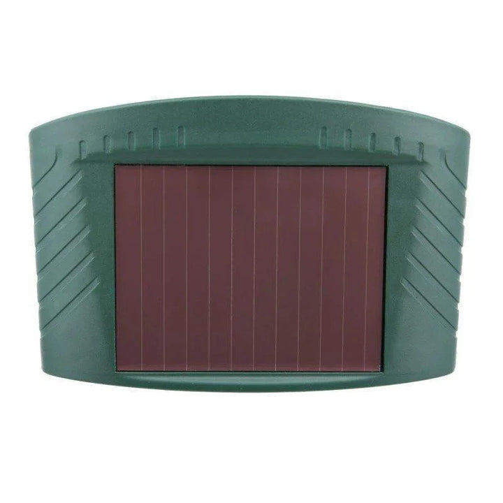 Multiple solar ultrasonic deer repellers guarding a large garden. Comprehensive pest control.