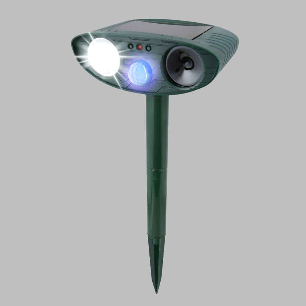 Protect your garden plants with this solar ultrasonic rabbit repeller, a chemical-free deterrent.