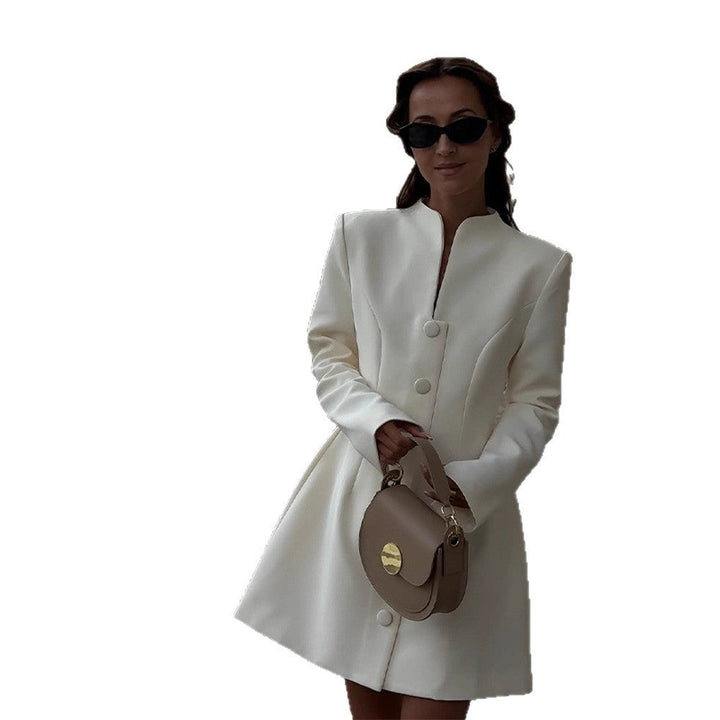 White tailored blazer dress for women, offering a polished and sophisticated style for modern fashion.