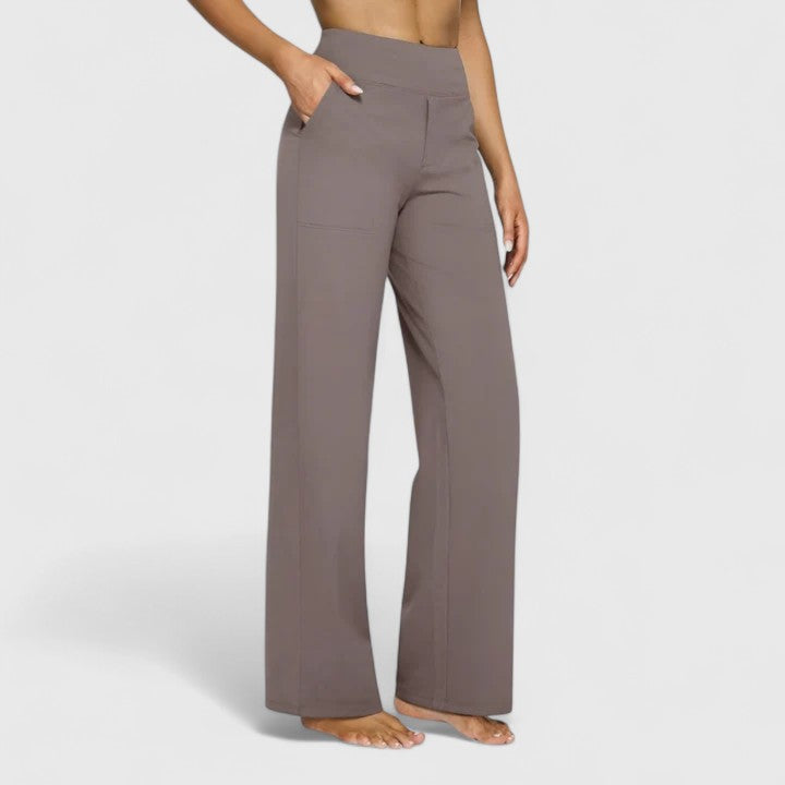 Smart casual ladies pull-on trousers. Sophisticated design with practical pockets for daily fashion.
