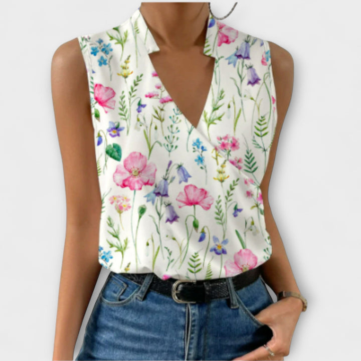 Versatile V-neck top for women. Effortless chic, comfortable for everyday. A must-have summer blouse.