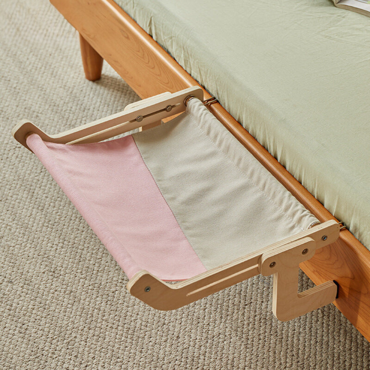 Under-furniture cat hammock; a discreet & comfortable space-saving pet bed for your furry feline.