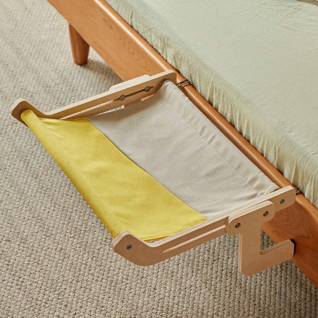 Compact space-saving cat hammock offers cozy under-furniture comfort, a perfect pet bed for cats.