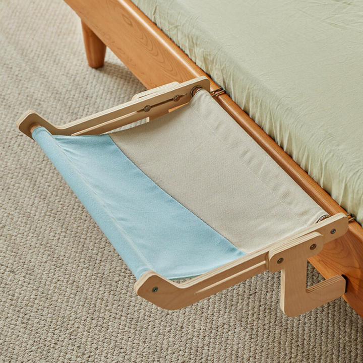 Washable cat hammock, an easy-to-install under-furniture pet bed for convenient feline comfort.