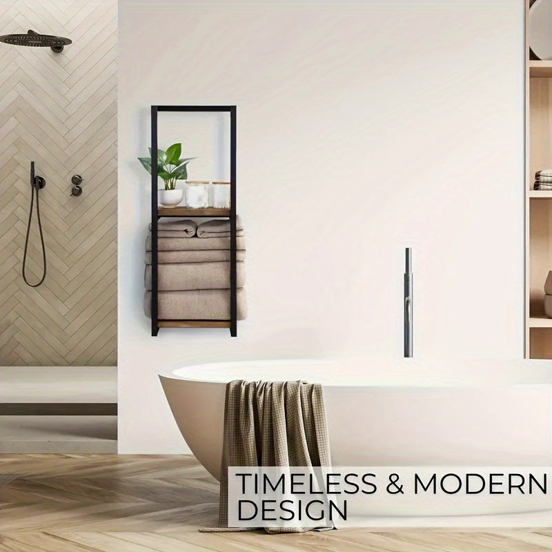 Premium stainless steel towel rack, the ultimate storage solution for any tidy bathroom.