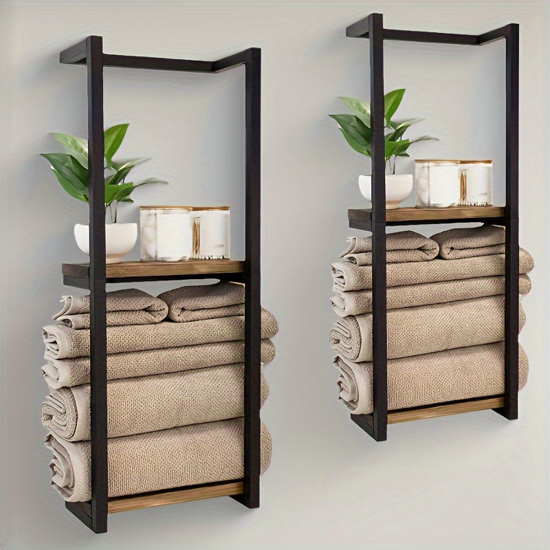 Modern stainless steel towel rack, essential bath accessory for efficient bathroom storage.