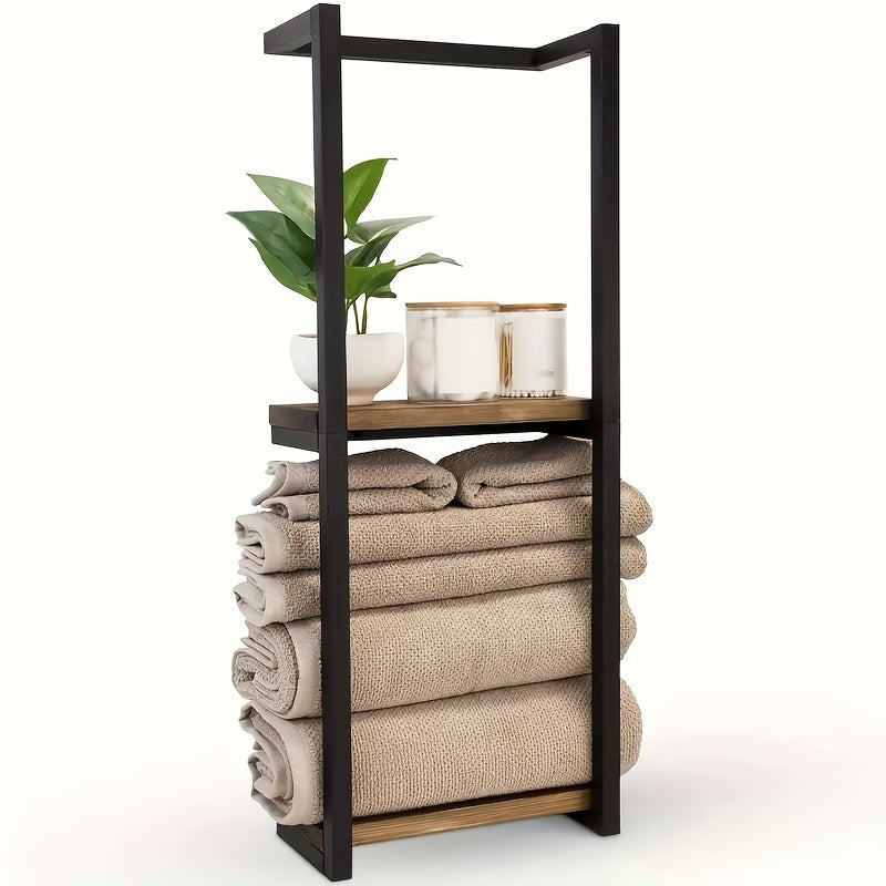 Easy-to-install wall mount towel rack, made from polished stainless steel for a modern look.