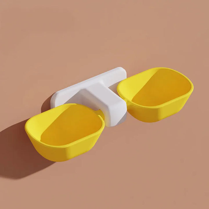 Sleek wall mount pet food & water bowls, perfect for modern, organized pet homes.