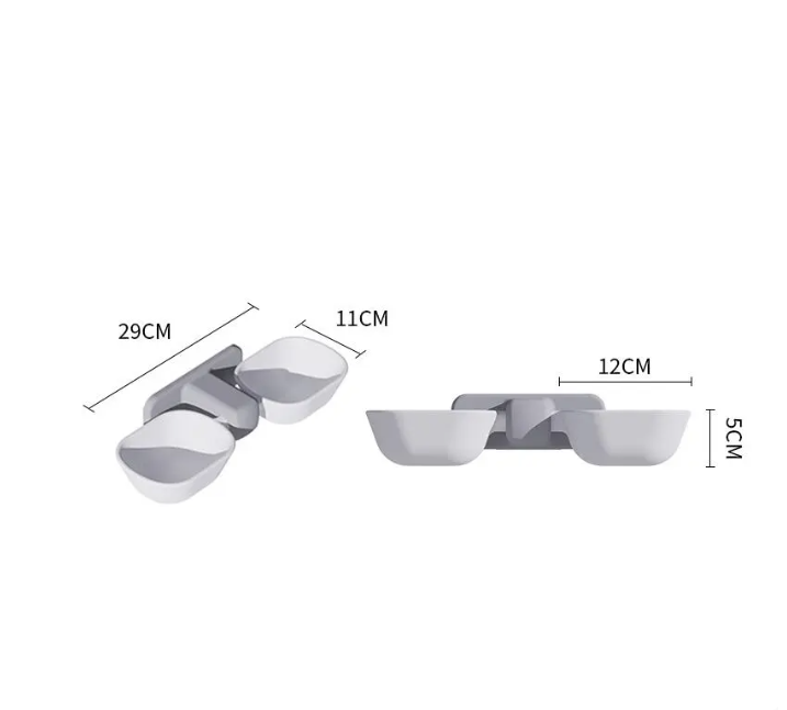 Wall mount pet food bowls and water dispenser for cats and dogs, a space-saving solution.