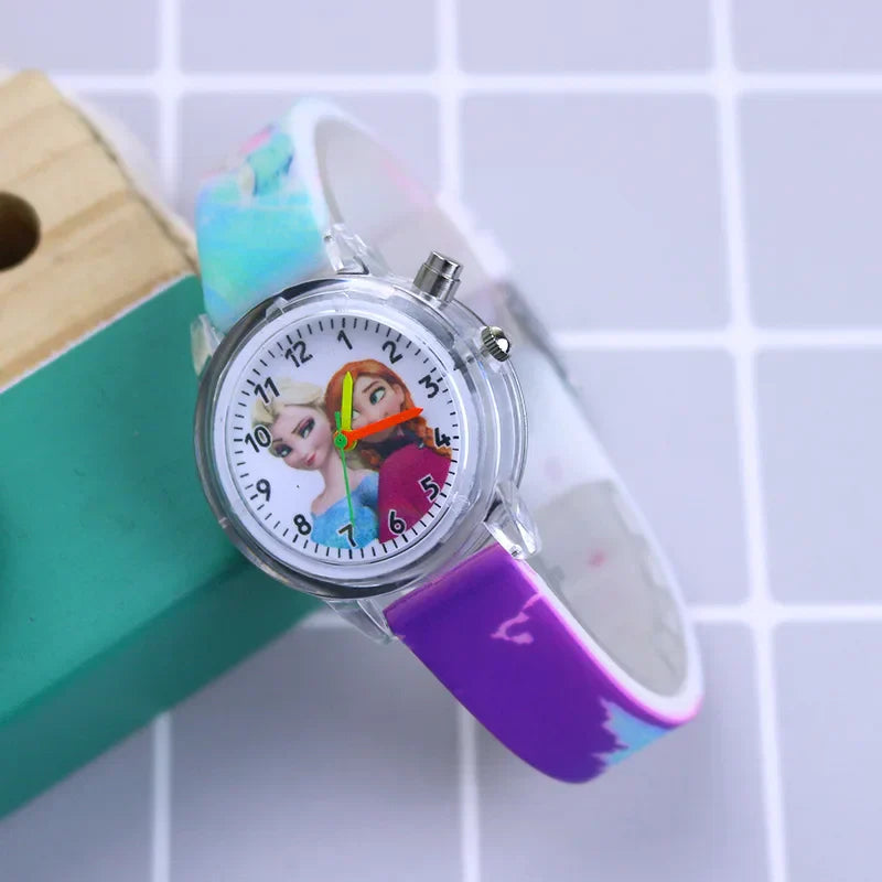 Frozen watch for children, showcasing sparkling character details.