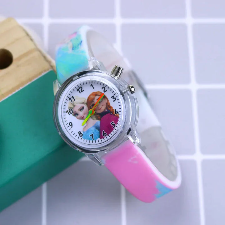 Enchanting Frozen glow-in-the-dark watch for little girls.
