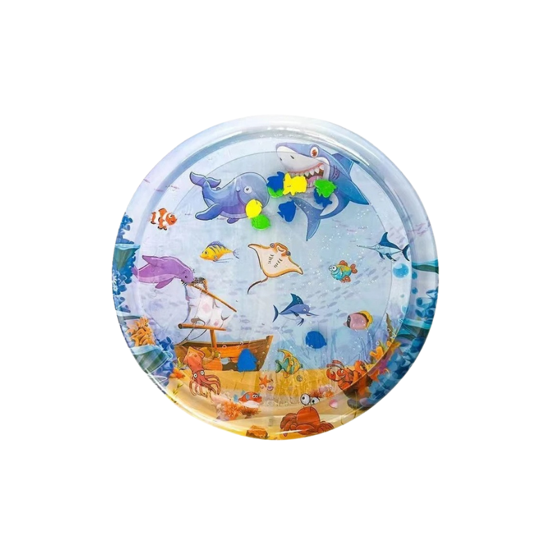 Cooling pet mat with water spray for sensory play and calming relaxation