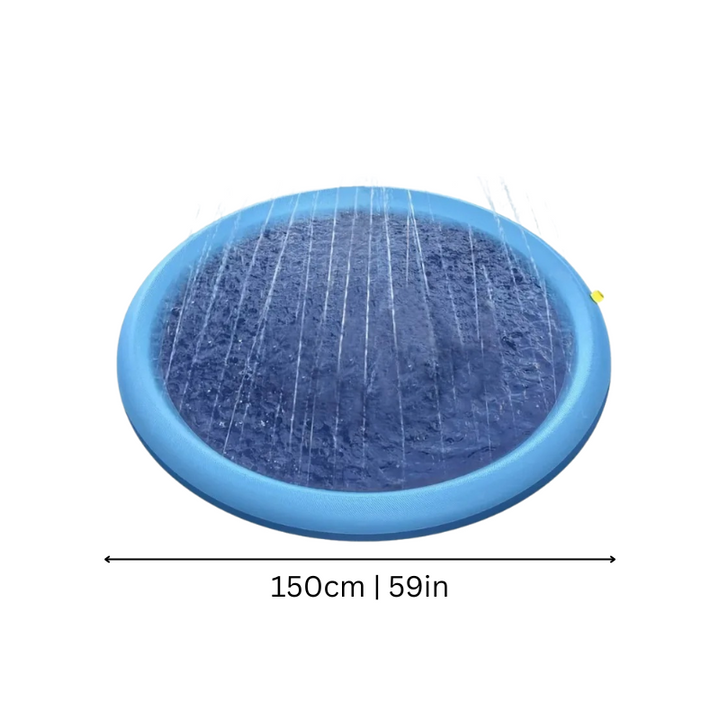 Keep your dog cool with the SplashPaws sprinkler mat, a perfect summer accessory.