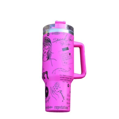 Double-wall insulated stainless steel cup, a must-have travel companion with a secure handle.