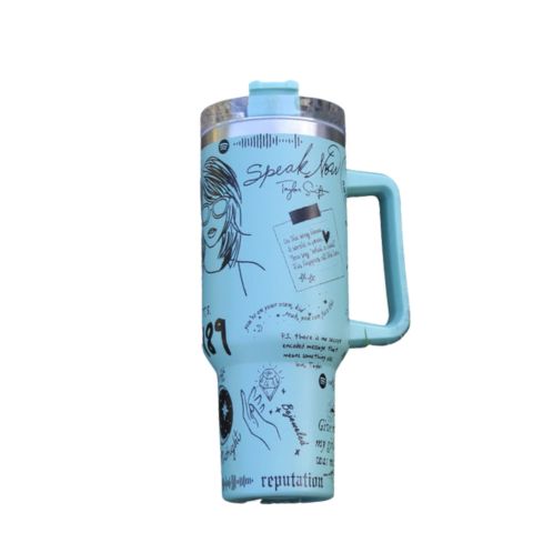 Reusable stainless steel drinkware, keeping your coffee hot and water cold for hours. Handle included.
