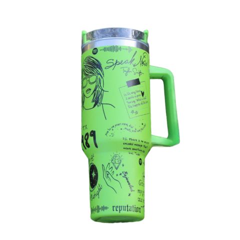 Stylish stainless steel beverage holder, insulated for optimal temperature, easy-grip handle.