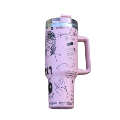Eco-conscious insulated tumbler, durable stainless steel with handle for everyday use.