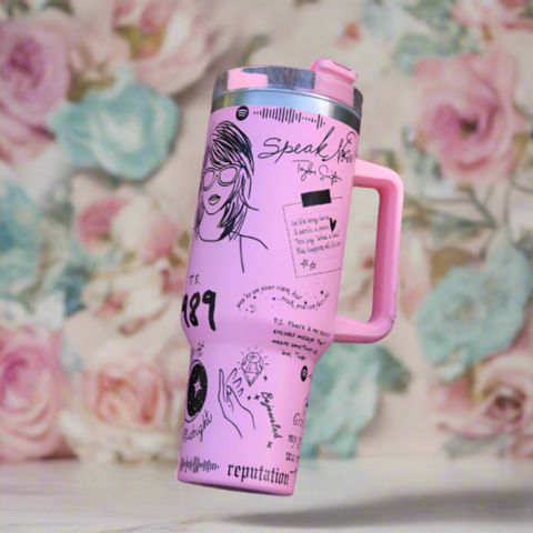 Durable stainless steel travel mug with ergonomic handle, ideal for daily commutes.