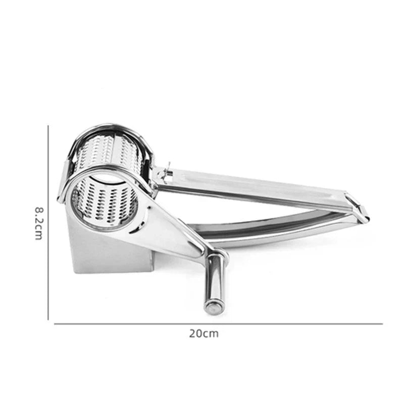 Kitchen manual rotary cheese grater, ideal for cheese, nuts, & chocolate. Easy to use & clean.