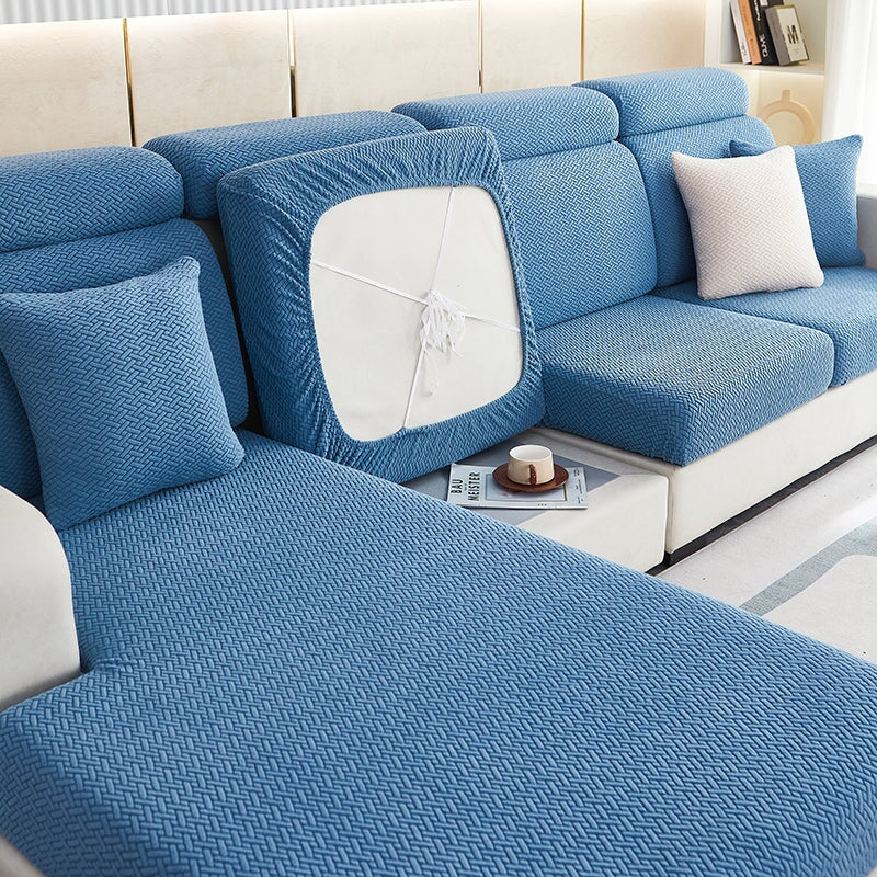 Pet-friendly stretch sectional couch cover, durable & machine washable for easy maintenance.