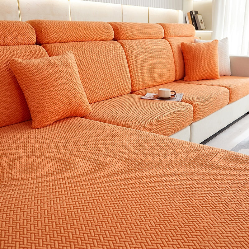 Full coverage stretch sectional furniture protector, safeguarding your entire sofa.