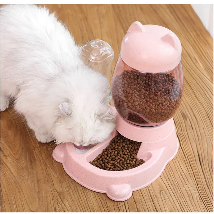Stylish automatic cat food dispenser for convenient daily feeding, perfect for cat care & kitten feeding supplies.