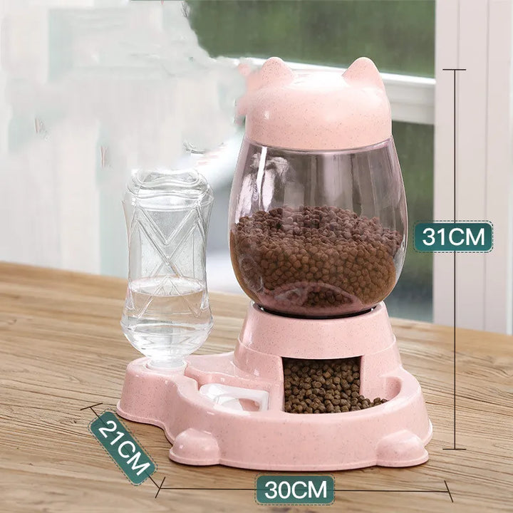 Modern, cute design automatic cat feeder, a stylish addition to any home while providing pet food storage.