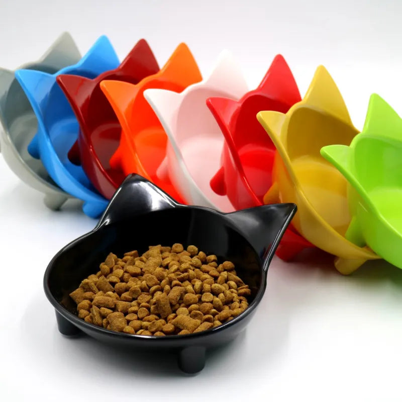 Stylish cat ear pet food bowl for cats and small dogs, perfect for dry food, wet food, or water.