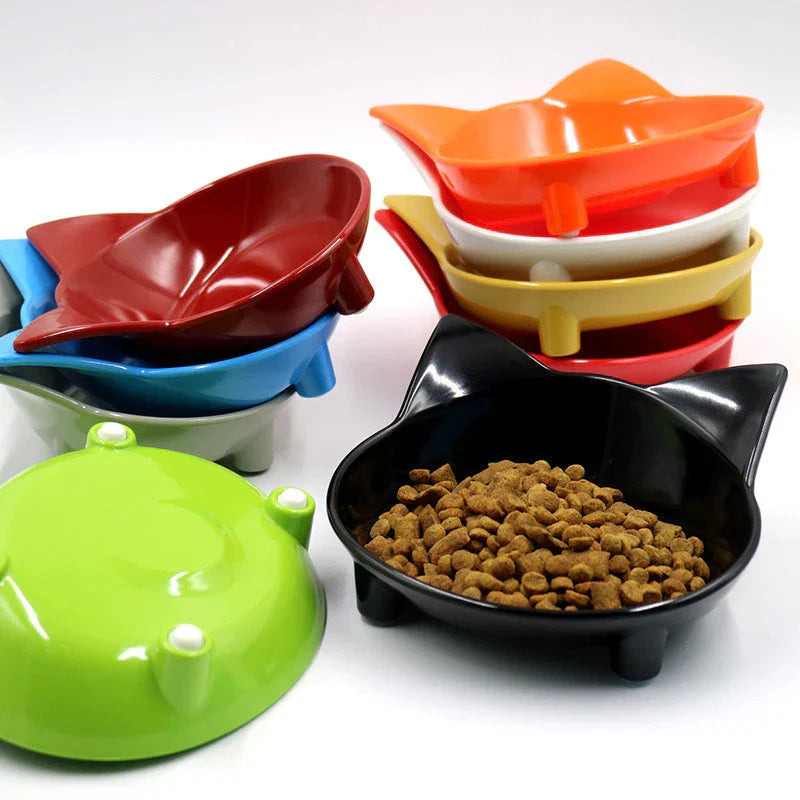 Adorable cat ear design feeding bowl for cats, kittens, and small dogs, great for food and water.