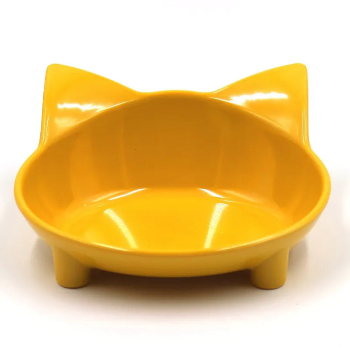 Chic pet feeding bowl featuring cute cat ears, ideal for water, dry food, or treats for cats & small dogs.