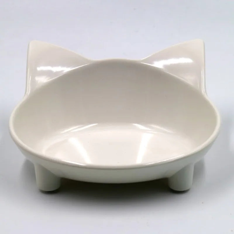 Decorative cat ear pet food and water dish for kittens, puppies, and adult cats and small dogs.