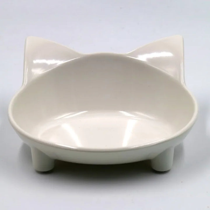 Decorative cat ear pet food and water dish for kittens, puppies, and adult cats and small dogs.