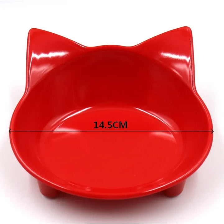Unique cat ear design pet bowl, a stylish accessory for feeding your beloved cat or small dog.