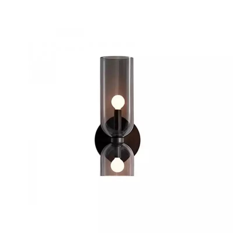 Dual shade glass wall lamp, stylish and contemporary lighting fixture for interior decor.