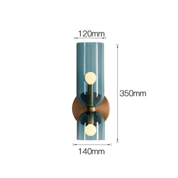 Contemporary interior glass wall lamp, twin design for ambient home lighting decor.