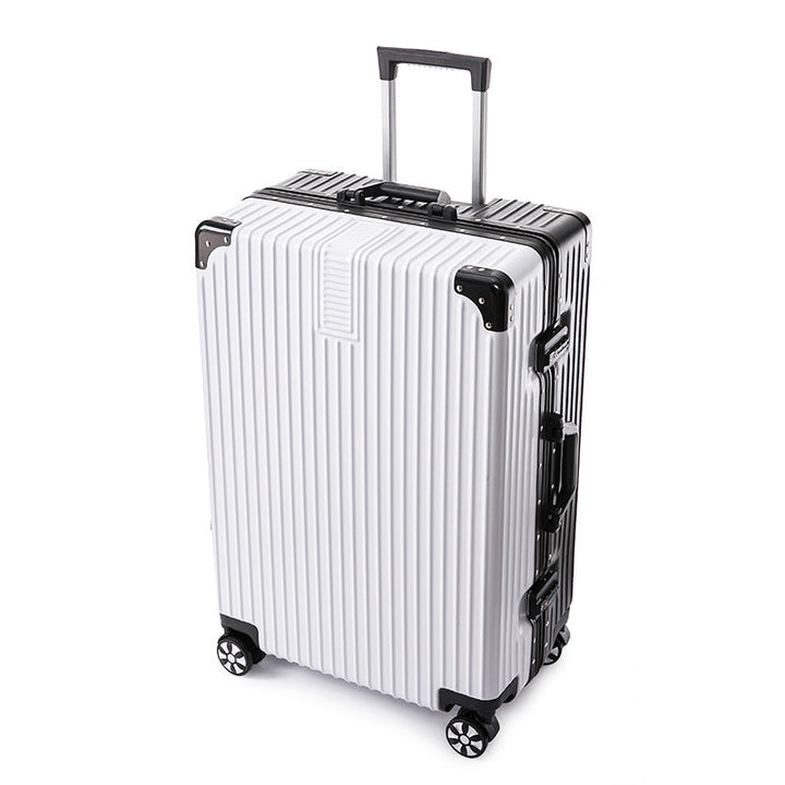 Stylish hardshell travel suitcase with spinner wheels, perfect for airport and vacation.