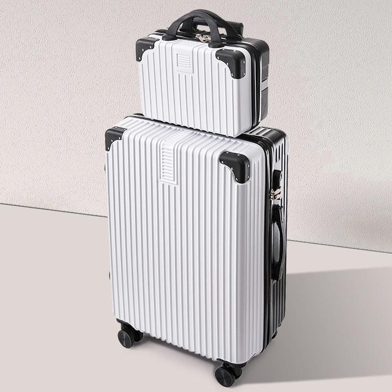 Resilient hardshell travel suitcase, featuring silent spinner wheels for smooth airport navigation.