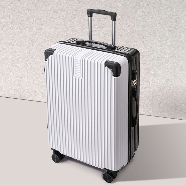 Premium hardshell travel suitcase, scratch-resistant with sturdy spinner wheels & comfortable grip.